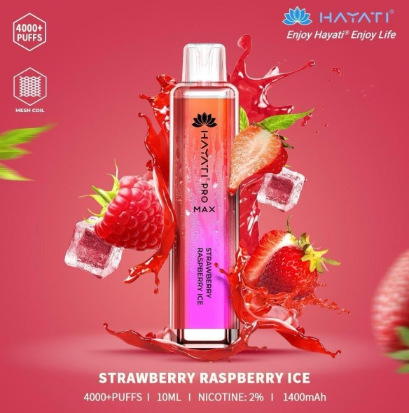 STRAWBERRY RASPBERRY ICE hayati pro max 4000 puffs