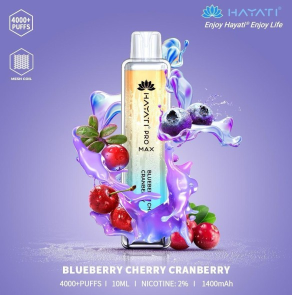 BLUEBERRY CHERRY CRANBERRY hayati pro max 4000 puffs